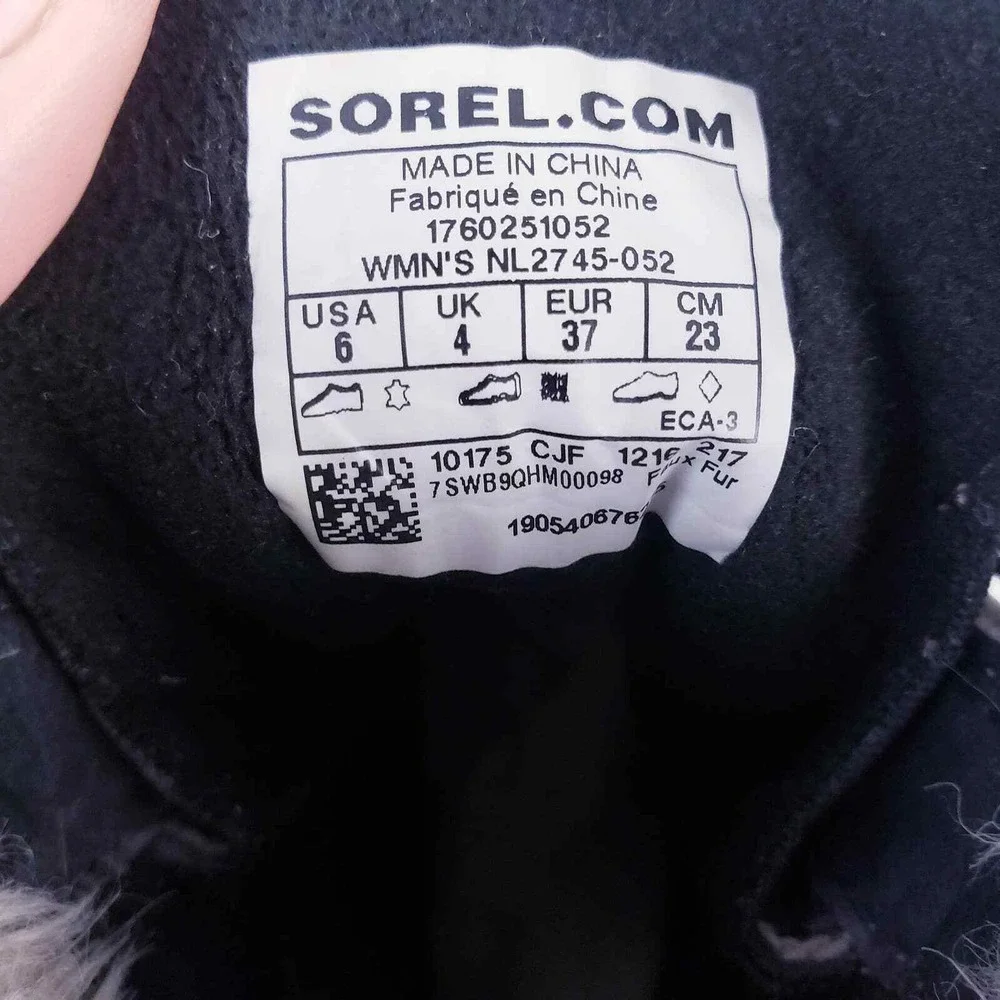 Sorel‎ Tivoli III Waterproof Boots Grey Suede Faux Fur Trim Lace Up Womens 7